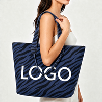 MOQ 50 PIÈCES Sac fourre-tout tissé jacquard à rayures tigrées, grand format, esthétique, avec logo et motif personnalisés, couleur personnalisable