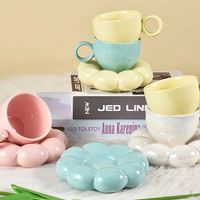 Nouveau créatif écologique personnalisé café tasse à thé et soucoupe ensemble Vintage fait à la main en céramique nuage tasse