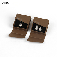 WEIMEI Boîte d'Emballage de Bijoux en Carton Marron Personnalisée avec Logo Design Sur Mesure pour Collier, Bracelet, Bague et Boucles d'Oreilles