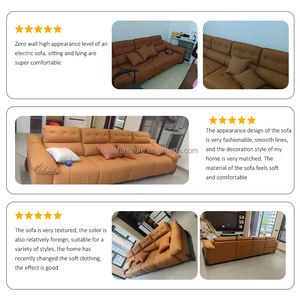 Sofá eléctrico de cuero para cine en casa de estilo italiano, sala de estar minimalista moderna, lujo multifuncional inteligente para su hogar - Product Image 4