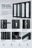 Porte pliante en aluminium à cadre fin, effet visuel maximal pour projet d'accès au balcon de maison duplex