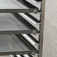 Chariot de cuisine en aluminium ou en acier inoxydable de qualité alimentaire pour plateaux de cuisson, chariot à roulettes en métal
