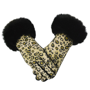 New Design Fashion Leopard Print Fleece-Lined Touchscreen Winter Women <strong>Warm</strong> <strong>Gloves</strong> - Product Image 6