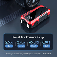 Démarreur de voiture portable X49 12V avec compresseur d'air 2000A 6400mAh, booster d'urgence à affichage numérique pour camion/moto/voiture