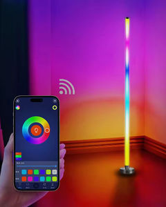 Lámpara de Pie Moderna LED para Dormitorio de Hotel, Luz Blanca Cálida Regulable, 108 cm, de Esquina, con Control Remoto, de Plástico - Product Image 6