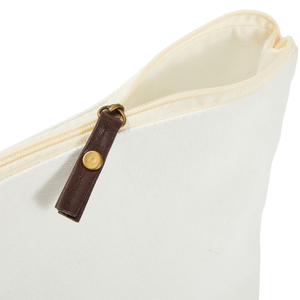 Bolsa de viaje de maquillaje de algodón de belleza, bolsa de cosméticos de lona con cremallera dorada al por mayor con logotipo personalizado de borla - Product Image 3