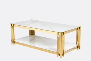 Modern gümüş krom paslanmaz çelik çerçeve mermer masa sehpa merkezi masa çay masası oturma odası mobilya için
