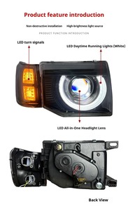 Faros Delanteros HETOP para Pajero <span class=keywords><strong>1992</strong></span>-2001 V32, Modificación LED DRL Estilo <span class=keywords><strong>Defender</strong></span>, Enchufe y Listo para Usar, para Mitsubishi - Product Image 3