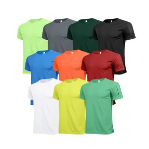 Running 100% Polyester Tshirts Training Fitness Men Quick Dry Short Sleeve Sports Breathable Jerseys Solid Color Shirts