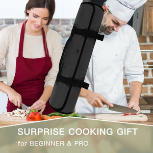 กระเป๋าใส่เครื่องมือครัวแบบม้วน 9 ช่อง  กระเป๋าใส่มีด  กระเป๋าผ้าแคนวาสใส่มีด  กระเป๋าใส่มีดเชฟ  ตัวอย่างสินค้าฟรี - Product Image 2