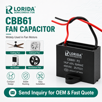 Lorida Shenzhen CBB61 4.5UF 450V Air Conditioner External Fan Start 1Uf Exhaust 3 Wire Sk Sh Exhaust 400V Capacitor for Fan