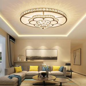 Luz de cristal circular europea <span class=keywords><strong>con</strong></span> diseño de loto, lámpara de techo para habitación, dormitorio, lámpara <span class=keywords><strong>Led</strong></span> regulable, luz de techo - Product Image 3