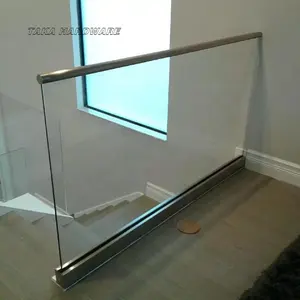 Base de barandilla de vidrio sin marco de canal en u de aluminio