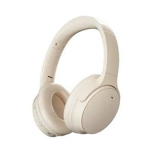 Ulian ANC Over-Ear Headphones Active Noise Cancelling Headset 25 Hours Playing Time Long Battery Life Beige/Champagne