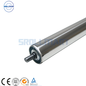 Dapat disesuaikan 12/15/20/25mm baja karbon gravitasi galvanis rol konveyor baru PVC palet karet gravitasi rol konveyor - Product Image 4