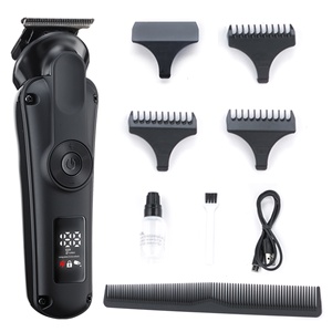 Tondeuse à cheveux pour homme en céramique rechargeable par USB, étanche, avec lame en T, affichage LED, pour usage domestique - Product Image 1
