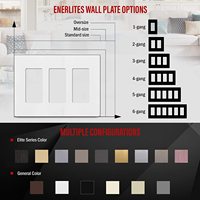 Placa Decorativa para Pared sin Tornillos, Cubre Tomas Eléctricas Existentes, 3 Tomas, Irrompible, Termoplástico de PC, SI8833-W, Blanco Brillante