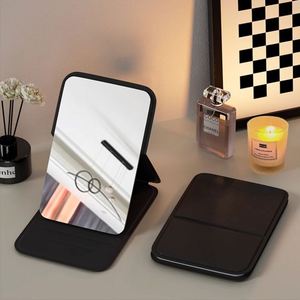 Miroirs de poche ultra-fins avec couverture en cuir PU, miroir de maquillage portable pour les voyages, miroir à main pour le camping, la maison, le bureau - Product Image 2