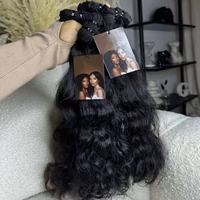 Extensiones de Cabello Humano Genius Weft Doble Trama, Finas, Invisibles, con Cutícula Intacta, Rizado Kinky Birmano, Sin Impuestos de Fábrica