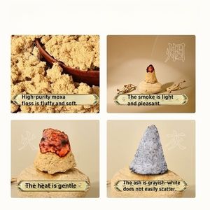 Fil de moxibustion à l'armoise pure de haute pureté 60:1, idéal pour la moxibustion directe/indirecte, moxibustion 100% pure, moxibustion biologique - Product Image 5