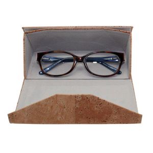 Boshiho Hot Sale Custom Luxury Vintage Style Folding Leather Cork Fiber <b>Glasses</b> <b>Case</b> - Product Image 2