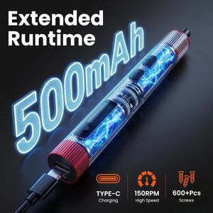 Anxtech Precision Electric <b>Screwdriver</b> <b>Set</b> 52 In 1 Cordless Battery Powered With 48 Magnetic <b>Bits</b> For Home Improvement - Product Image 3