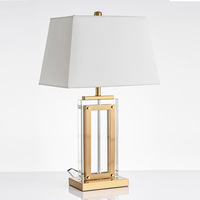 Lampe de Table moderne Simple en cristal, lampe de chambre d'hôtel, lampe de chambre à coucher, Design créatif américain, lampes décoratives