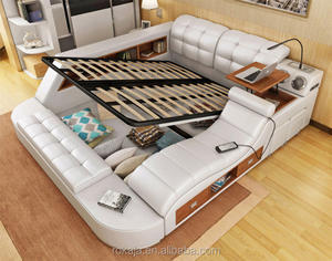 Letto Massaggiante Smart di Grande Successo Moderno King Size Matrimoniale Multifunzione con Musica Letto di Lusso Sexy in Pelle Mobili per Camera da Letto - Product Image 3