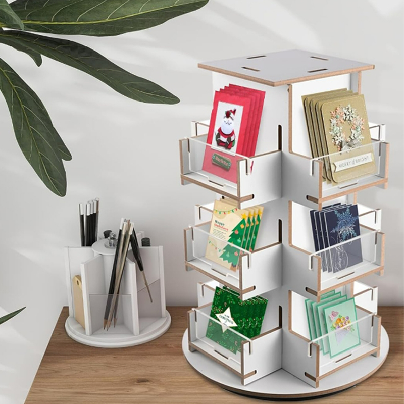 Apache Customizable Wooden Greeting Card Display Rack for Supermarket Store Display Shelves — view 3