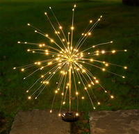 Lampe solaire d'extérieur à effet feux d'artifice, best-seller, blanc chaud, intensité réglable, éclairage paysager à poser au sol pour jardin, décoration de Noël