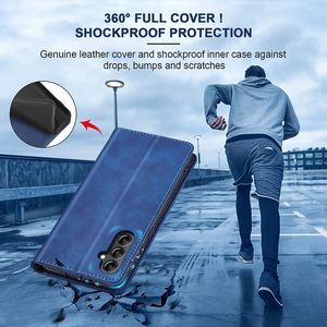 Cuir Hommes Femmes Flip Wallet Mobile Phone Cases pour Samsung <span class=keywords><strong>Galaxy</strong></span> A14 A24 <span class=keywords><strong>A34</strong></span> A54 4G <span class=keywords><strong>5G</strong></span> Card Slots Kickstand Back Cover - Product Image 4