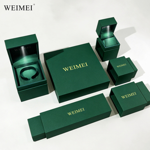 WEIMEI Custom Logo Luxury PU Leather <b>Drawer</b> <b>Sliding</b> jewelry box Ring Pendant Bracelet Necklace Packaging Led Jewelry packaging - Product Image 3