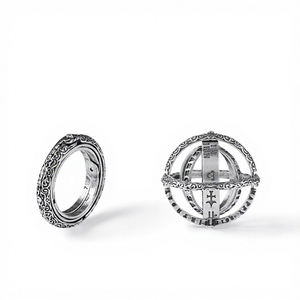 Collier sphérique astronomique en tungstène, pendentif anneau déformable tendance, bijoux de luxe pour couple, collier rotatif sphère galaxie - Product Image 5