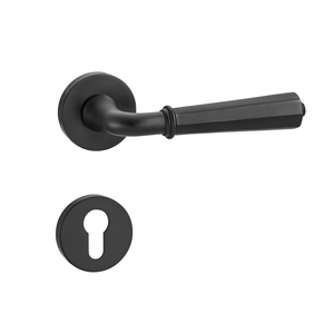 Set di Maniglie per Porte in Ottone Massiccio Serie Fonografica con Serratura Meccanica <span class=keywords><strong>a</strong></span> Leva per Porte Interne in Legno di Hotel e Ville di Lusso - Product Image 2