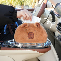 Boîte à mouchoirs de voiture de dessin animé moderne avec conception suspendue en fourrure en peluche rangement multifonctionnel pour accoudoir et organisateur de dossier de siège