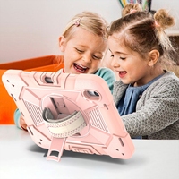 Housse de tablette robuste pour iPad 10e génération 10,9 pouces, étui de tablette en silicone PC triple couche avec protection à 360° °   Disque rotatif