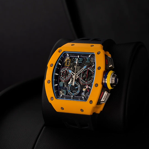 Luxury 65-01 Carbon Fiber Titanium Case 18K Rose Gold Men’s Racing Style Chronograph Watch with Rubber Strap Factory Wholesale - Product Image 5