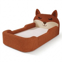 Canapé-lit pour enfants en forme de renard, rembourré, faible au sol, pour chambre et salle de jeux