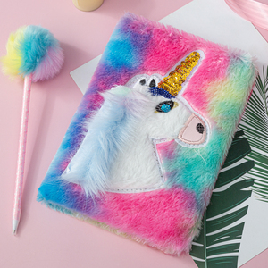 Unicorn <strong>Plush</strong> Notebook A5 Size School Supplies <strong>Suppliers</strong> Stationery Gift Journal Planners - Product Image 5