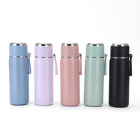 Termo Personalizado de Acero Inoxidable 316 con Tapa Abatible y Cordón, Taza Recta para Té, Ideal para Estudiantes