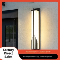 Applique murale extérieure LED simple en acier inoxydable, style chinois, pour véranda, patio, entrée de villa, étanche, 3000K 45