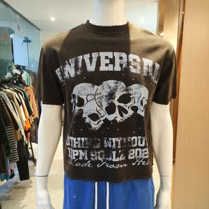 QZFSO impresión Digital personalizada al por mayor gráfico Boxy recortado camiseta ácido lavado desgastado camiseta de peso pesado de gran tamaño para hombres - Product Image 1