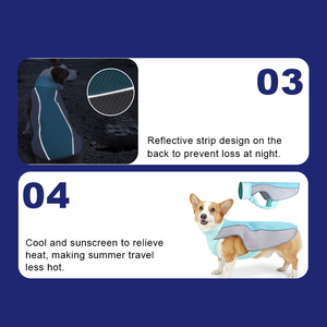 Chaleco de refrigeración evaporativo para perros grandes, chaqueta, abrigo, fragmentos de hielo, protector solar, ropa de refrigeración para mascotas aislada, adecuada para el verano - Product Image 5