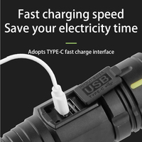 Lampe torche LED triple source, laser blanc, magnétique, longue portée, 10 modes, en alliage d'aluminium, rechargeable, IP65, lampe torche tactique