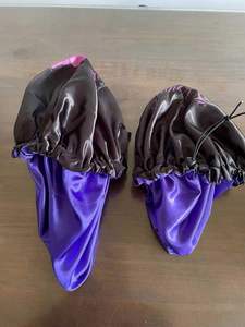 Custom Double Layered Logo Satin Bonnet With Edge <b>Scarf</b> Set Colorful Head Wrap Hair Bonnets Silky Hairband for Adult and Kids - Product Image 2