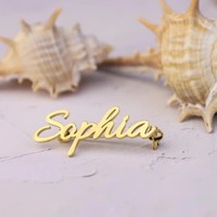 Broche personnalisée en acier inoxydable avec logo creux et lettre, émail souple, sans quantité minimale de commande
