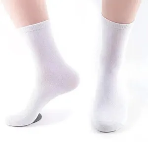 Calcetines blancos de poliéster con impresión de logotipo personalizado, calcetín de tubo blanco para sublimación, oferta, 2022