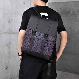Mochila de viaje de gran capacidad a la moda para hombre a cuadros, mochila para ordenador para estudiantes, logotipo empresarial imprimible - Product Image 2