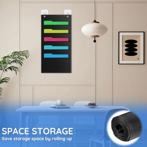 Sturdy 5-Pocket Foldable Wall <b>File</b> Organizer <b>A4</b> Documents Home Office School Mail Management Hanging Pocket Chart Black - Product Image 5