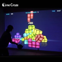 Jeu de pickleball interactif multijoueur AR, jeu de smash mural, plus de 20 modes de jeu, projecteur d'intérieur de 5300 lumens pour salle de jeux et divertissement